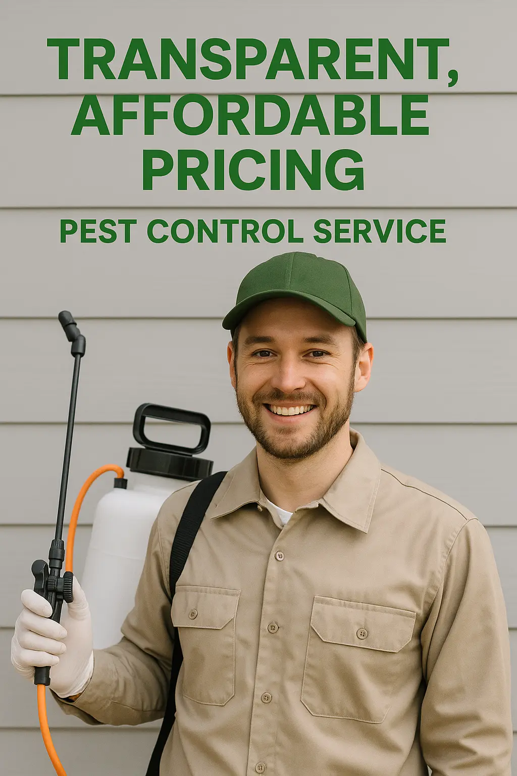 Pest control professional highlighting affordable and transparent pricing services for Dubai residents