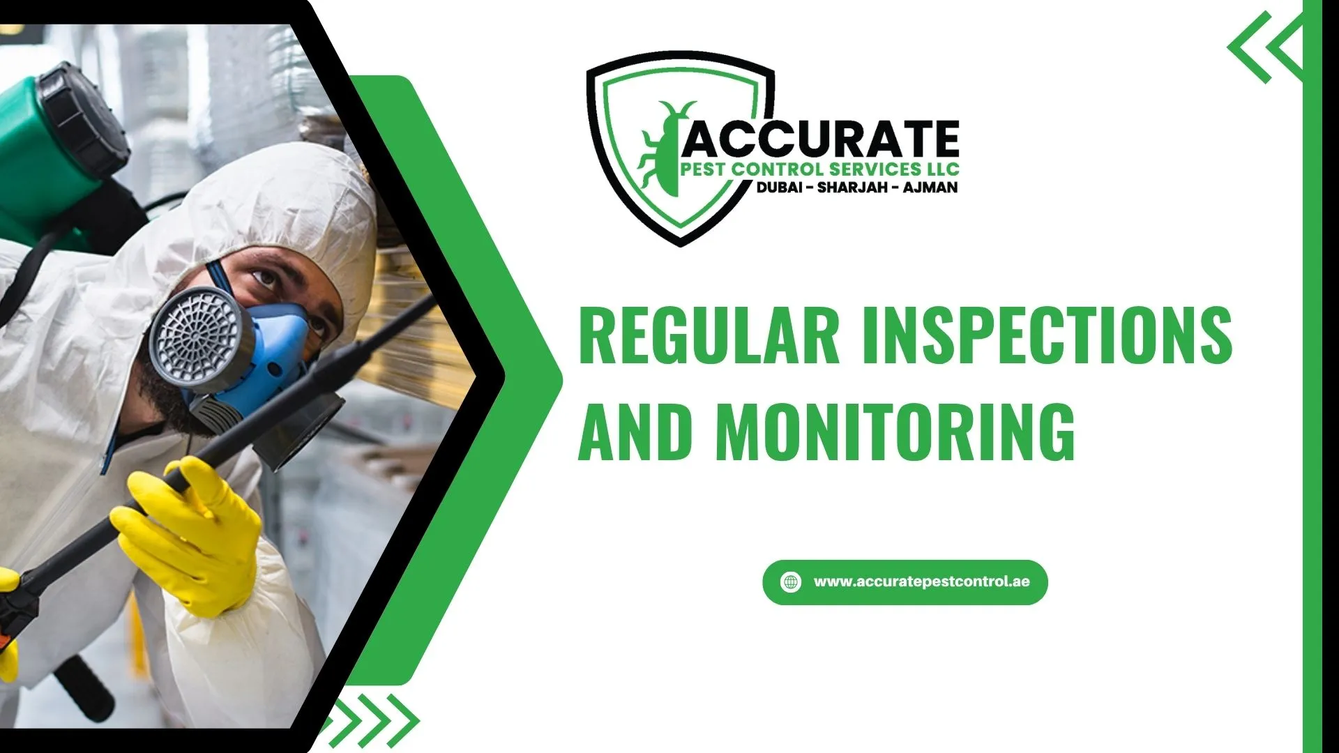 Professional technician performing regular pest inspections for homes and warehouses in Dubai